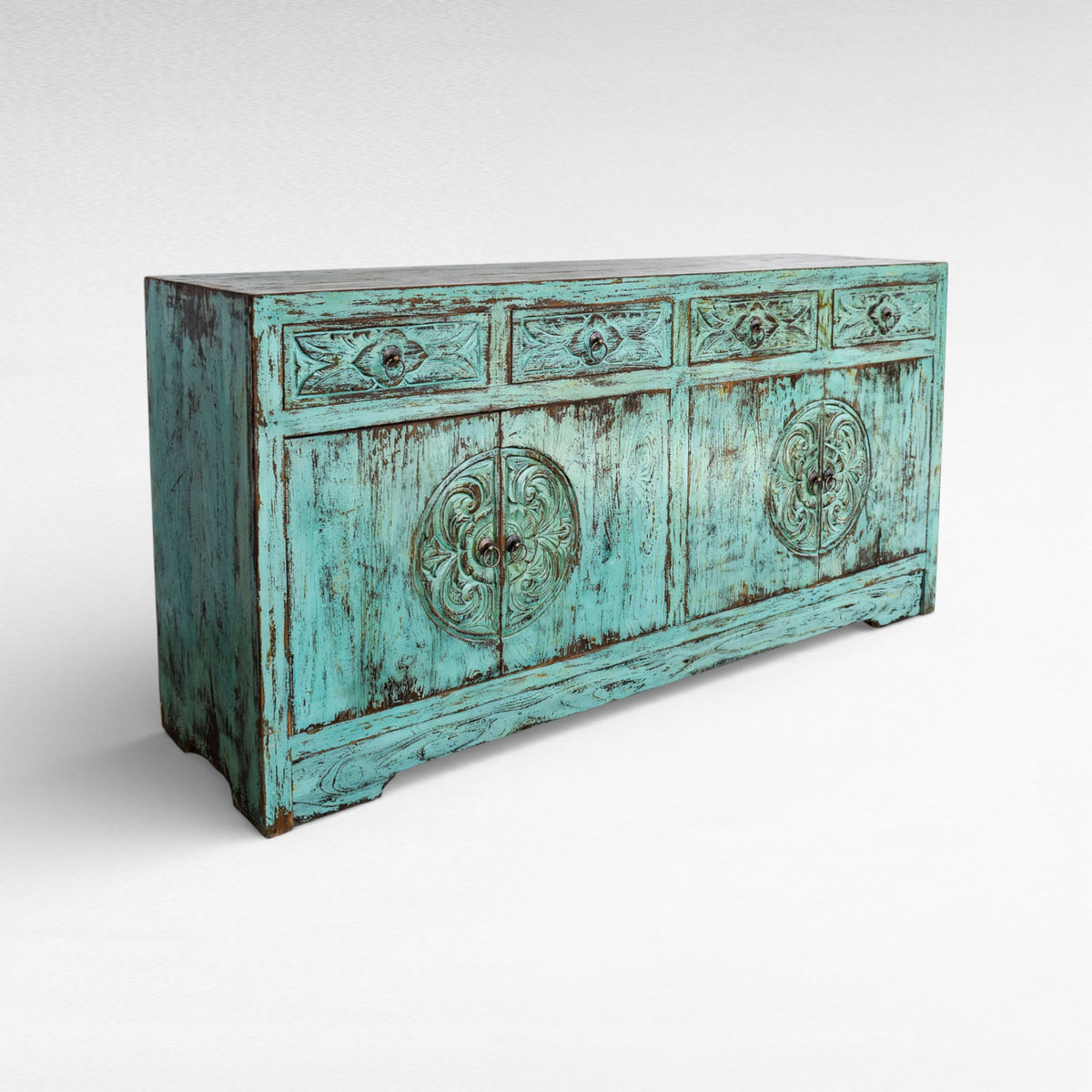 BUFFET WOOD TURQUOISE W165 |D50 |H80 cm