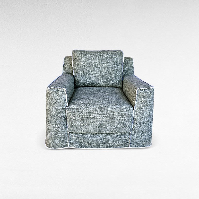 ARMCHAIR WITH COTTON BOUCLE FABRIC W102 |D102 | H80 cm