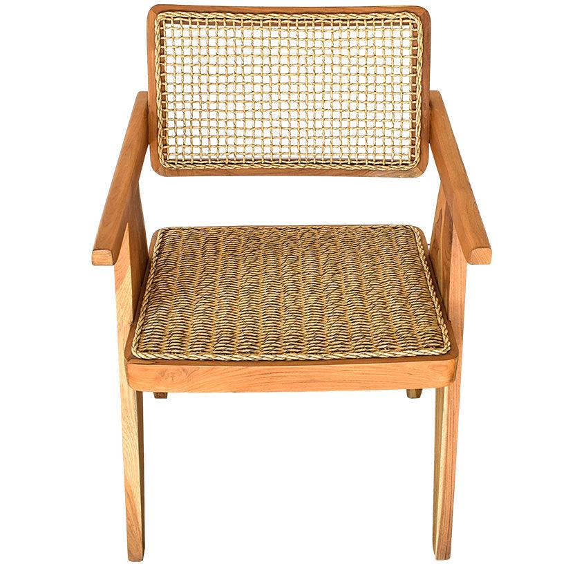 CHAIR TEAK WOOD SYNTHETIC RATTAN NATURAL - Chora Barefoot Luxury Living