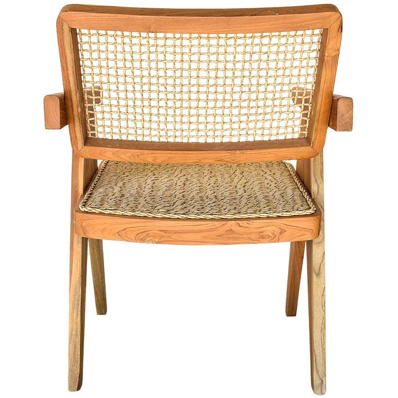 CHAIR TEAK WOOD SYNTHETIC RATTAN NATURAL - Chora Barefoot Luxury Living