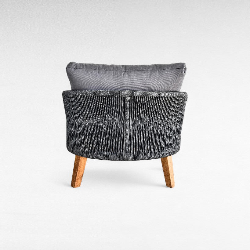 TEAK WOOD RELAX ARMCHAIR WITH ROPE AND W92 |D90 |H68 cm