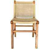 TEAK WOOD AND SYNTHETIC RAFFIA CHAIR 52x48x85cm - Chora Mykonos