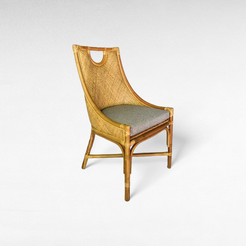 BAMBOO WITH WOVEN RATTAN AND CUSHION W55 |D55 |H100 cm