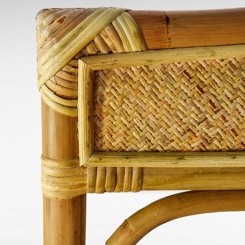 BAMBOO WITH WOVEN RATTAN AND CUSHION W55 |D55 |H100 cm