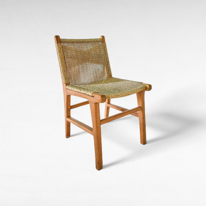 TEAK WOOD CHAIR WITH SYNTHETIC RAFFIA W50 |D58 |H87 CM