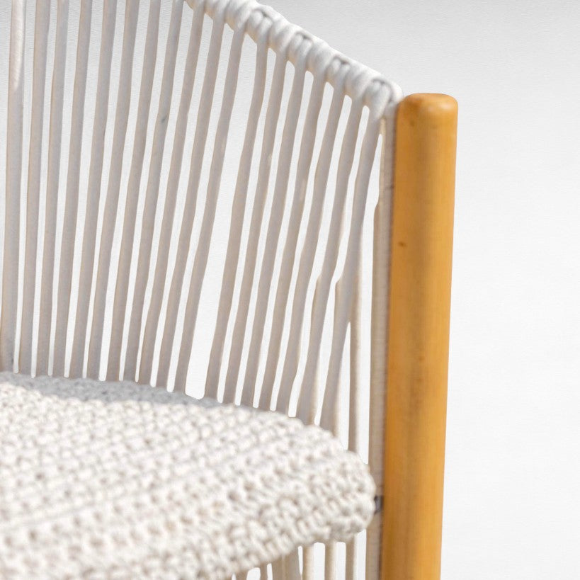 OAK WOOD DINING CHAIR WITH THIN COTTON ROPE W50 |D60 |H87 CM