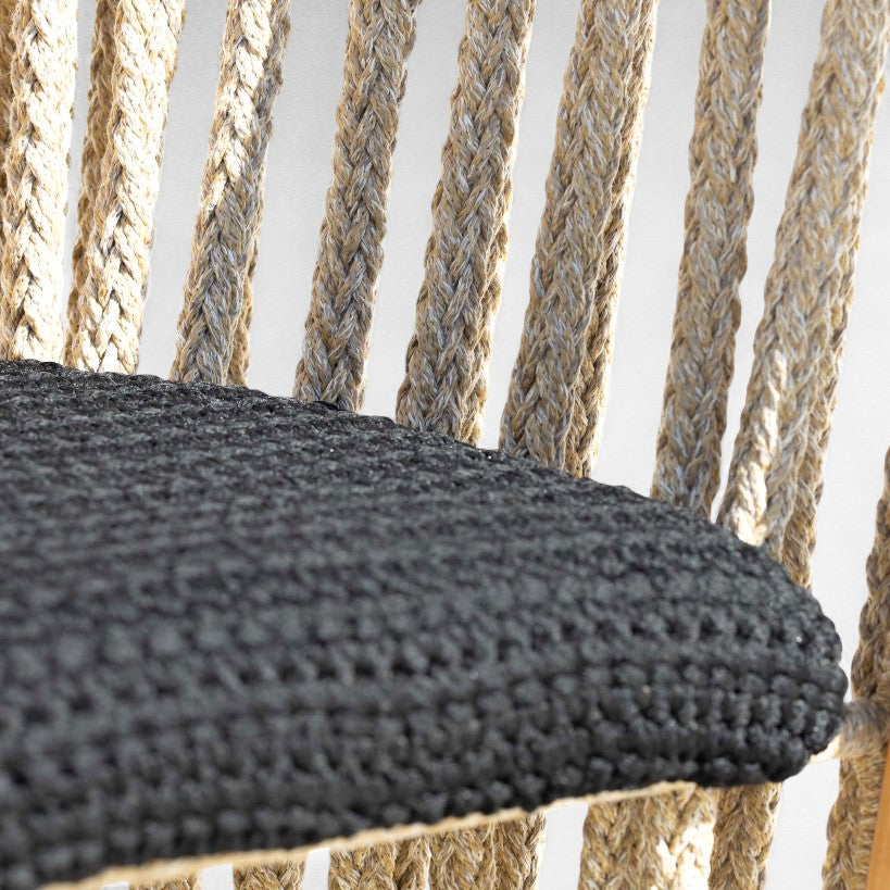 OAK WOOD DINING CHAIR WITH THICK COTTON ROPE W62 |D54 |H74 CM