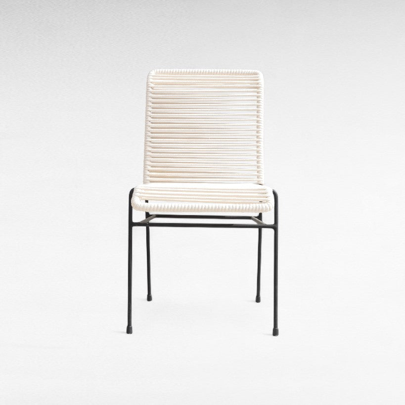 IRON FRAME DINING CHAIR COTTON ROPE W62 |D45 |H85 cm