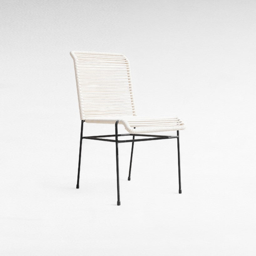 IRON FRAME DINING CHAIR COTTON ROPE W62 |D45 |H85 cm
