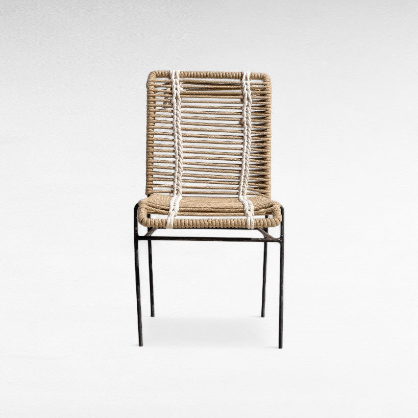IRON FRAME DINING CHAIR COTTON ROPE W62 |D45 |H85 cm