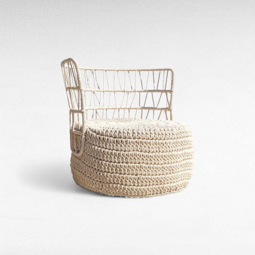 IRON FRAME RELAX CHAIR WITH COTTON ROPE W100 |D100 |H100 cm