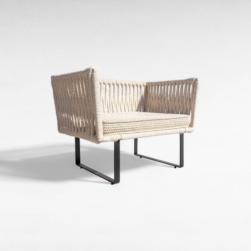 IRON FRAME RELAX ARMCHAIR WITH COTTON ROPE W110 |D70 |H90 cm