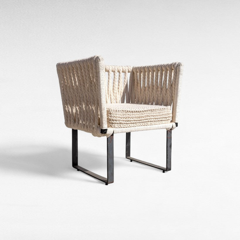 IRON FRAME RELAX ARMCHAIR WITH COTTON ROPE W80 |D70 |H90 CM