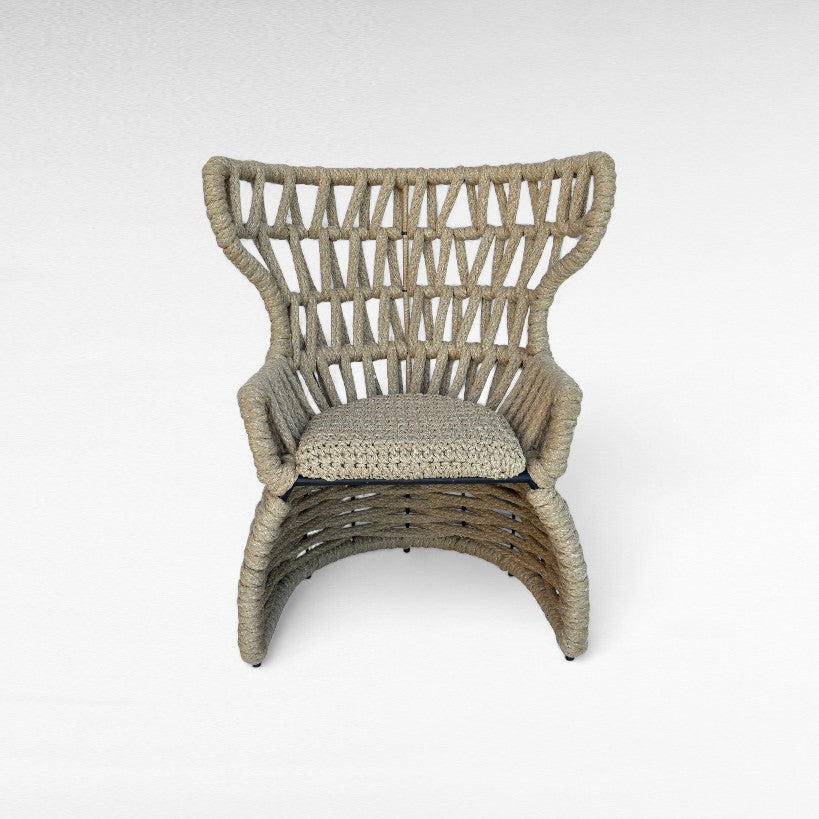 IRON FRAME RELAX CHAIR WITH COTTON ROPE W90 |D60 |H110 cm