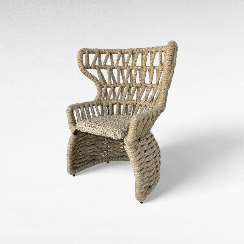 IRON FRAME RELAX CHAIR WITH COTTON ROPE W90 |D60 |H110 cm