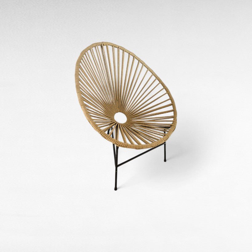 IRON FRAME RELAX CHAIR WITH COTTON ROPE W95 |D75 |H88 CM
