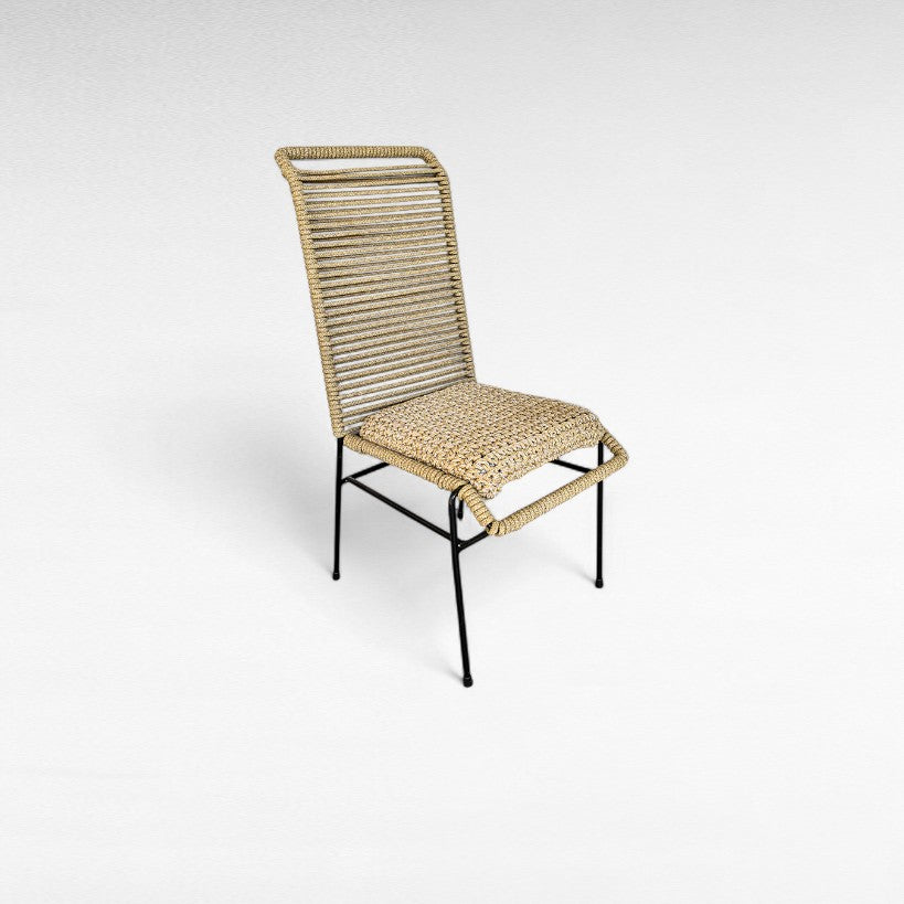 IRON FRAME DINING CHAIR WITH COTTON ROPE W52 |D47 |H100 CM
