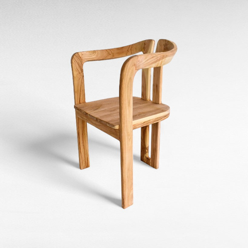 TEAK WOOD DINING CHAIR WITH CUSHION W52 |D62 |H90 CM