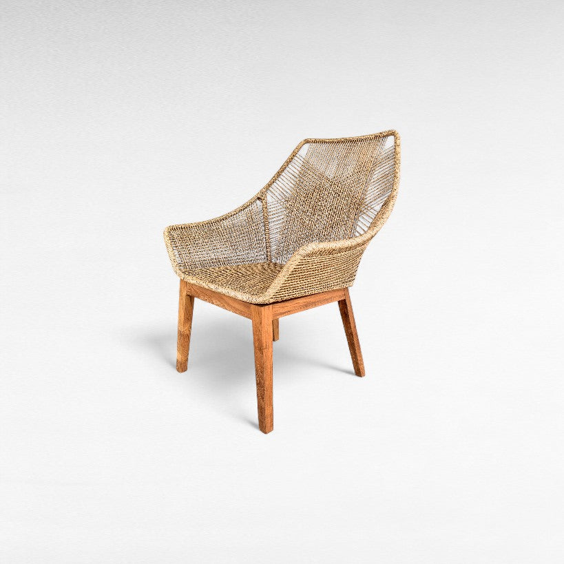 TEAK WOOD RELAX CHAIR WITH SYNTHETIC RAFFIA W80 |D80 |H105 CM