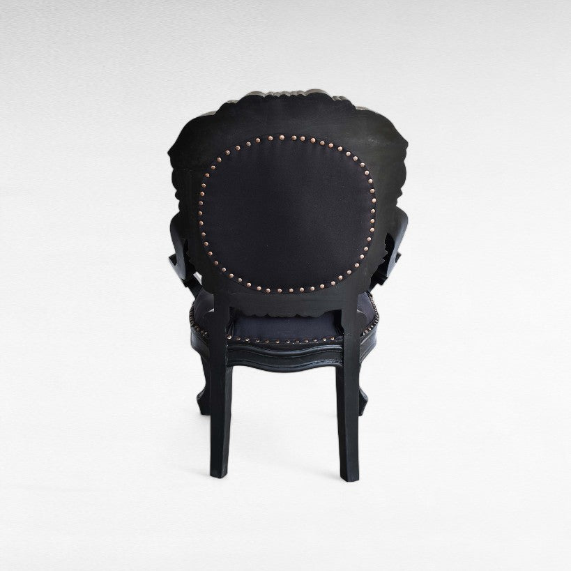 CARVED TEAK WOOD DINING ARMCHAIR WIHT UPHOLSTERY  W60 |D68 |H93 CM