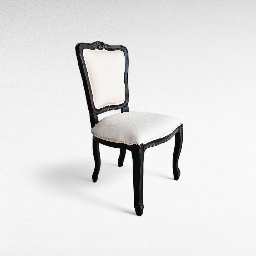 CARVED TEAK WOOD DINING CHAIR WITH UPHOLSTERY W53 |D58 |H100 CM