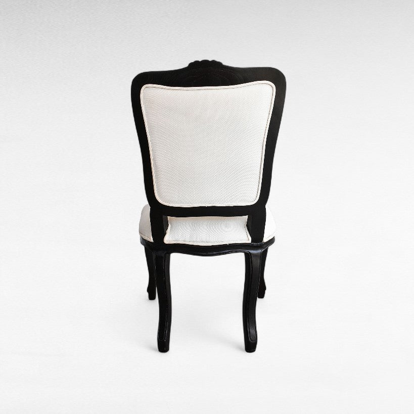 CARVED TEAK WOOD DINING CHAIR WITH UPHOLSTERY W53 |D58 |H100 CM
