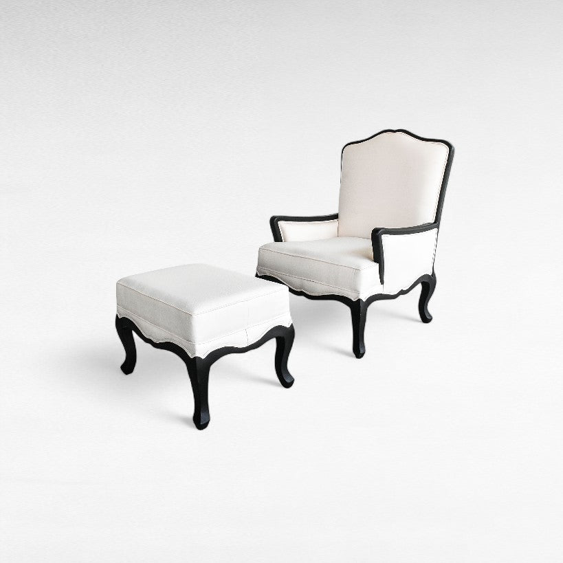 TEAK WOOD RELAX ARMCHAIR WITH UPHOLSTERY AND FOOTREST W72 |D70 |H103 cm