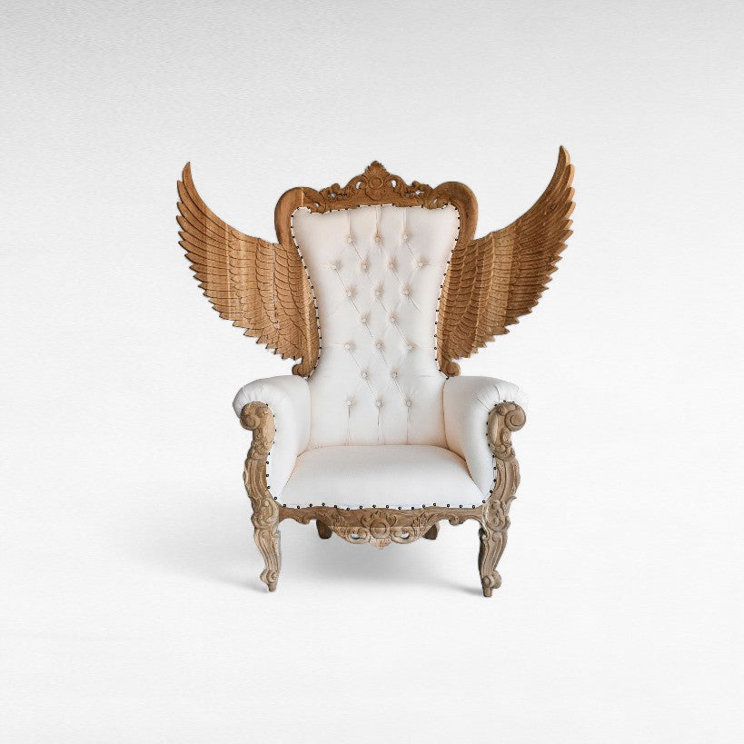 CARVED TEAK WOOD RELAX ARMCHAIR WITH UPHOLSTERY W160 |D70 |H170 cm