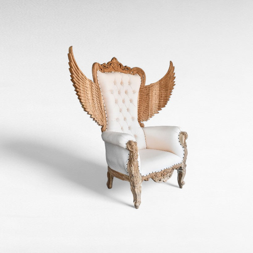 CARVED TEAK WOOD RELAX ARMCHAIR WITH UPHOLSTERY W160 |D70 |H170 cm