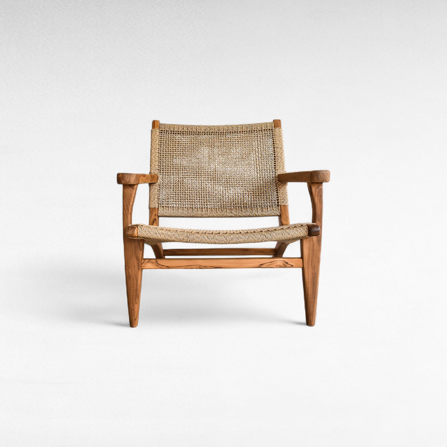 TEAK WOOD RELAX ARMCHAIR WITH SYNTHETIC RAFFIA W80 |D90 |H80 cm