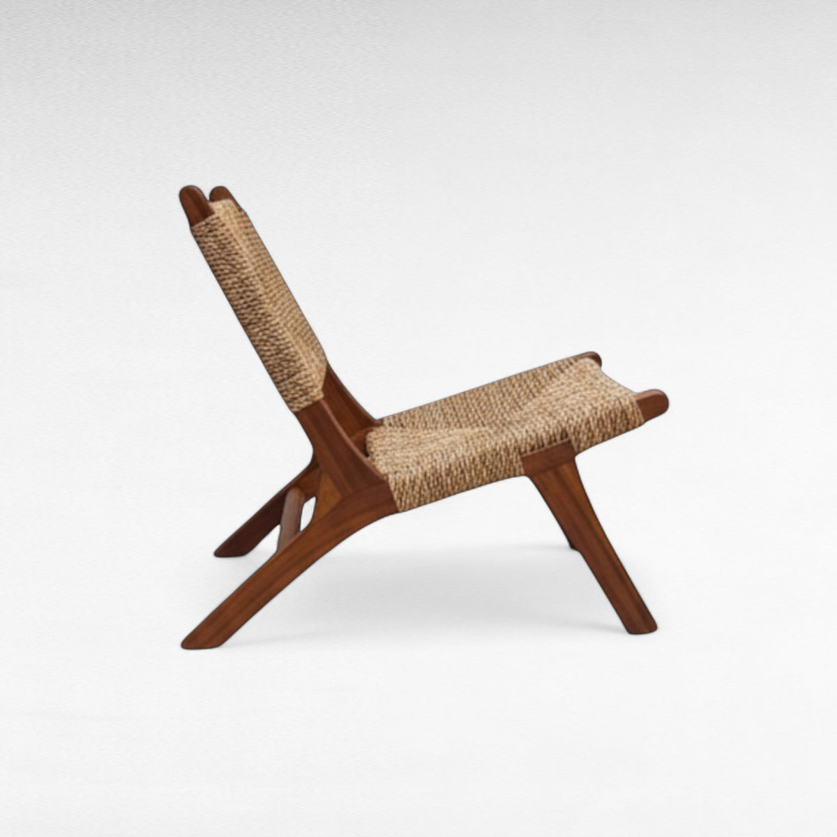 TEAK WOOD RELAX CHAIR WITH NATURAL RAFFIA W63 |D84 |H70 CM