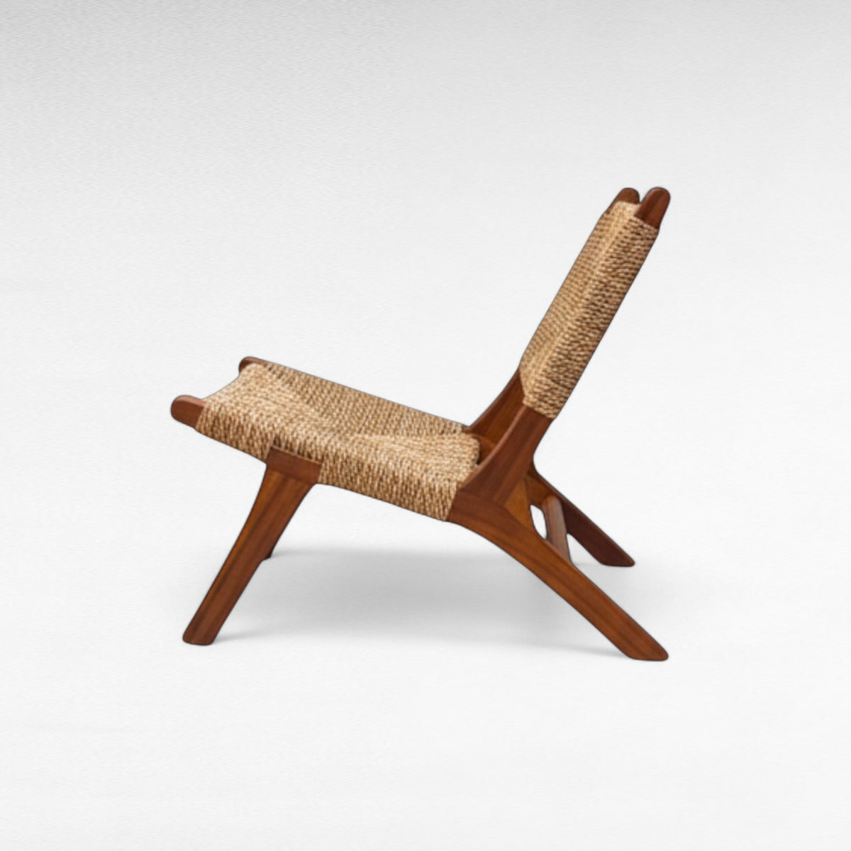 TEAK WOOD RELAX CHAIR WITH NATURAL RAFFIA W63 |D84 |H70 CM