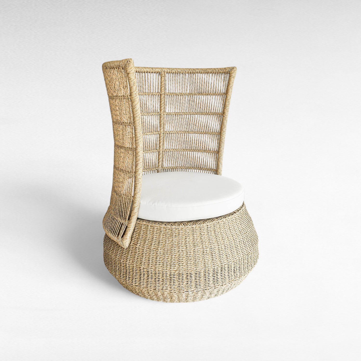 IRON FRAME RELAX CHAIR WITH SYNTHETIC RAFFIA W80 |D80 |H107 cm