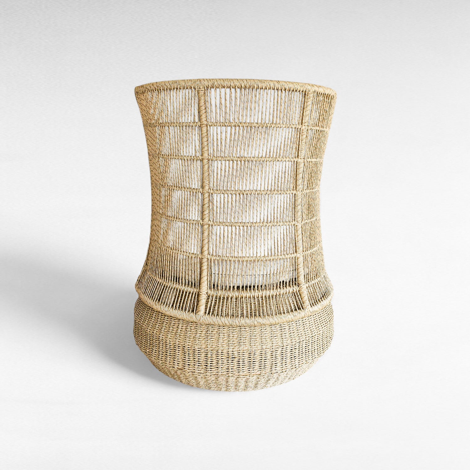 IRON FRAME RELAX CHAIR WITH SYNTHETIC RAFFIA W80 |D80 |H107 cm