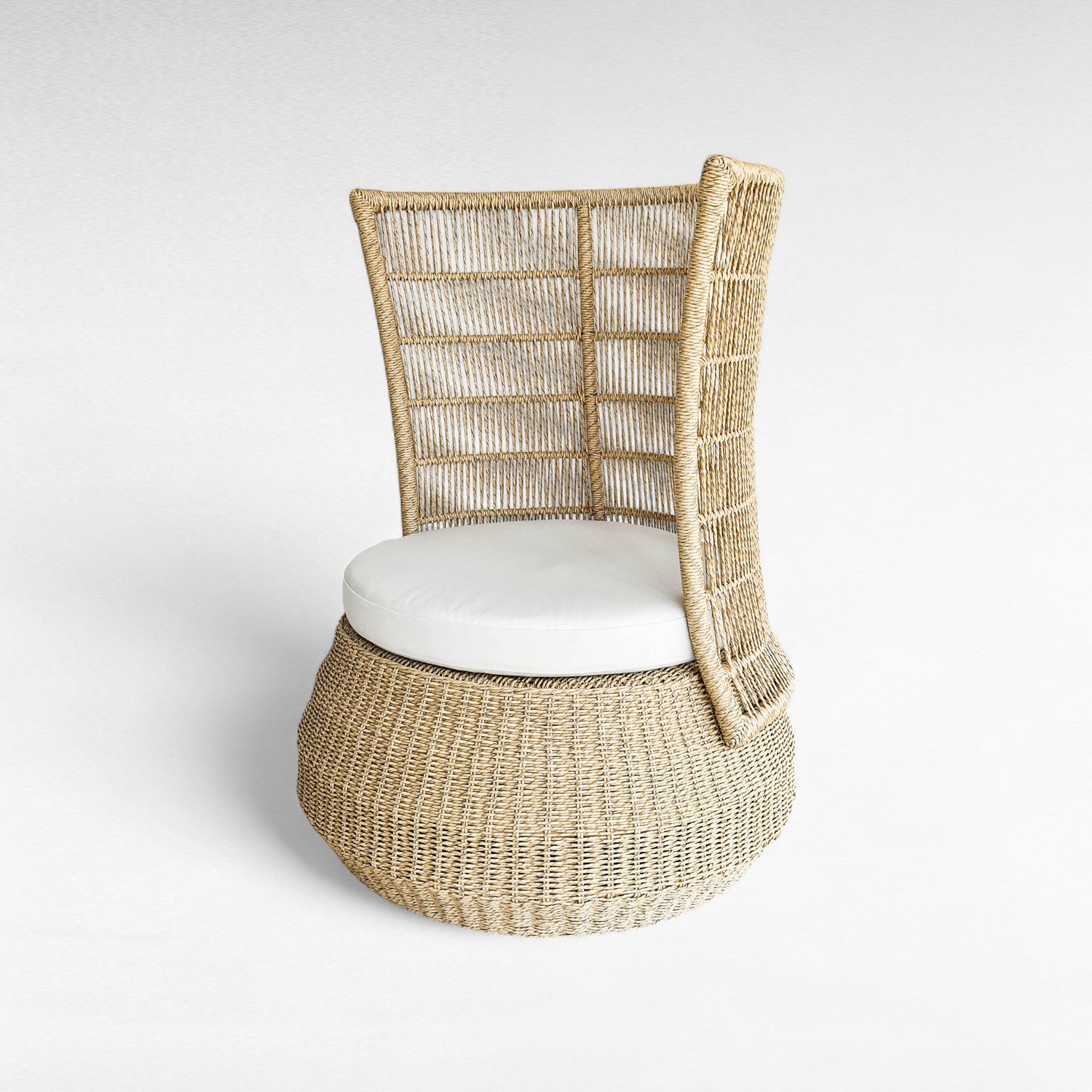 IRON FRAME RELAX CHAIR WITH SYNTHETIC RAFFIA W80 |D80 |H107 cm