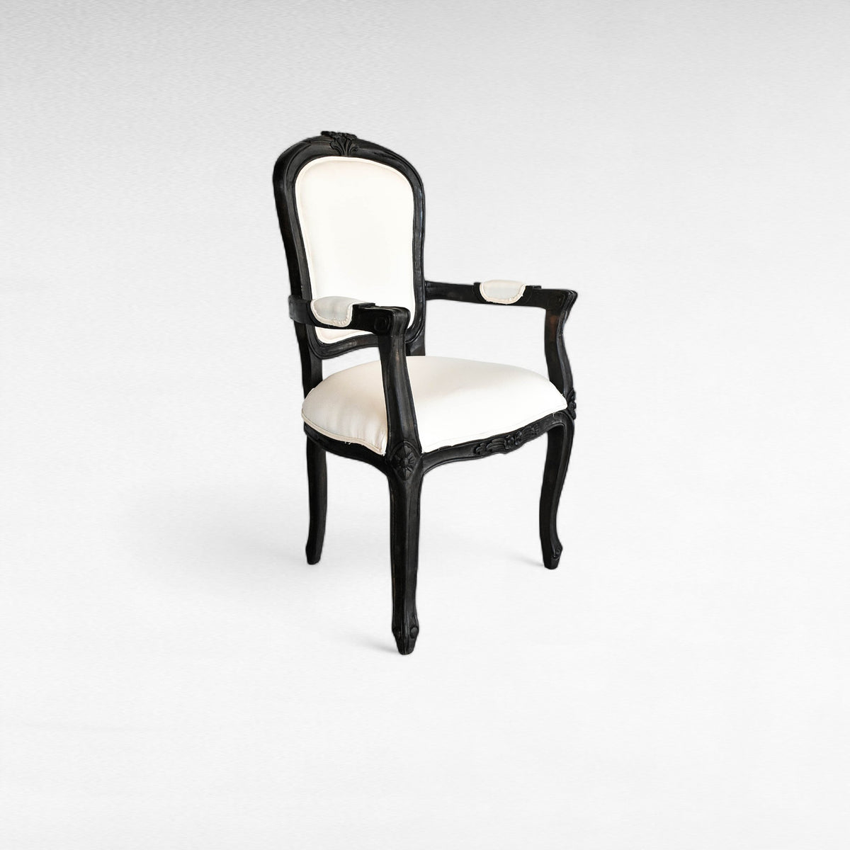 CARVED SUAR WOOD DINING CHAIR WITH UPHOLSTERY W60 |D55 |H110 CM