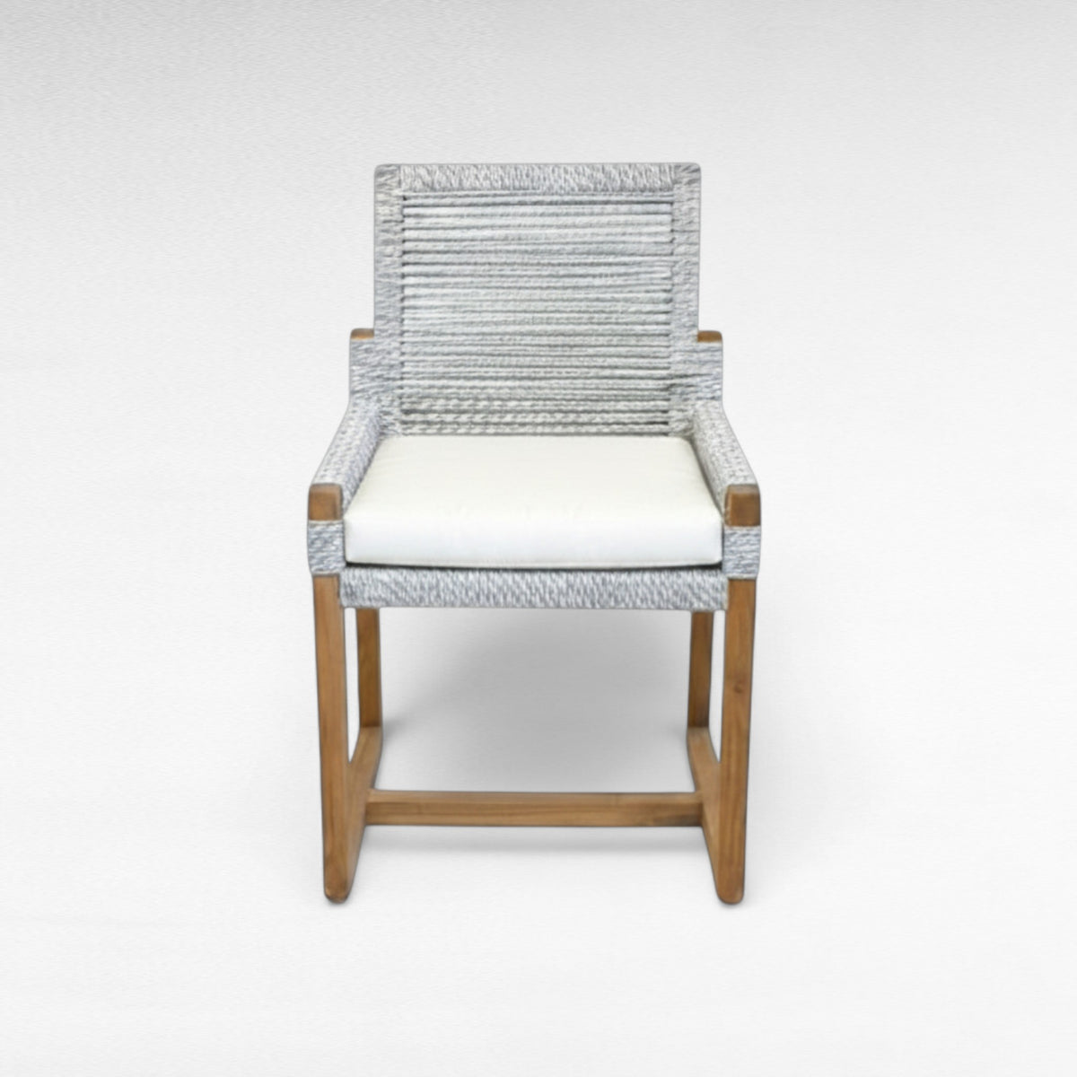 TEAK WOOD DINING ARMCHAIR WITH SYNTHETIC RAFFIA W59 |D59 |H90 cm