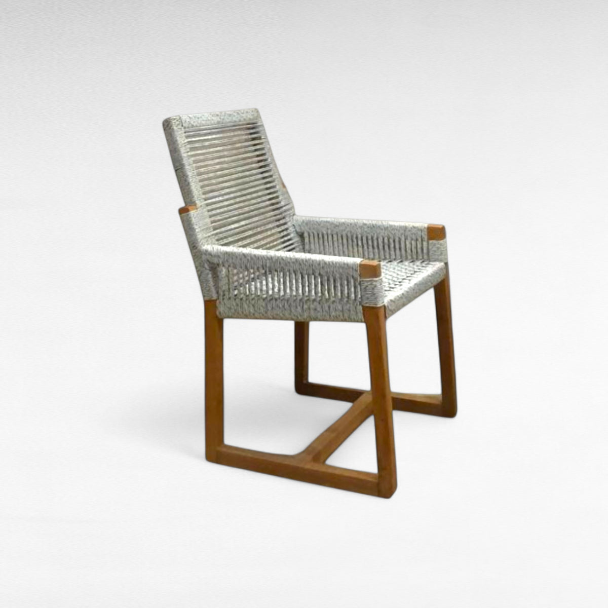 TEAK WOOD DINING ARMCHAIR WITH SYNTHETIC RAFFIA W59 |D59 |H90 cm