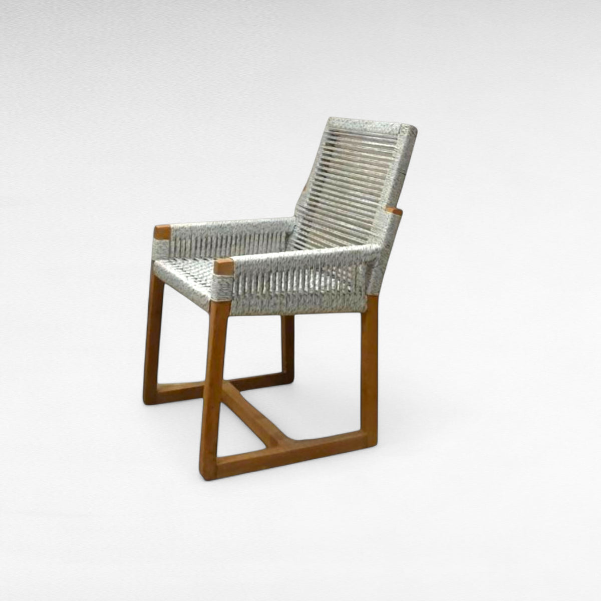 TEAK WOOD DINING ARMCHAIR WITH SYNTHETIC RAFFIA W59 |D59 |H90 cm
