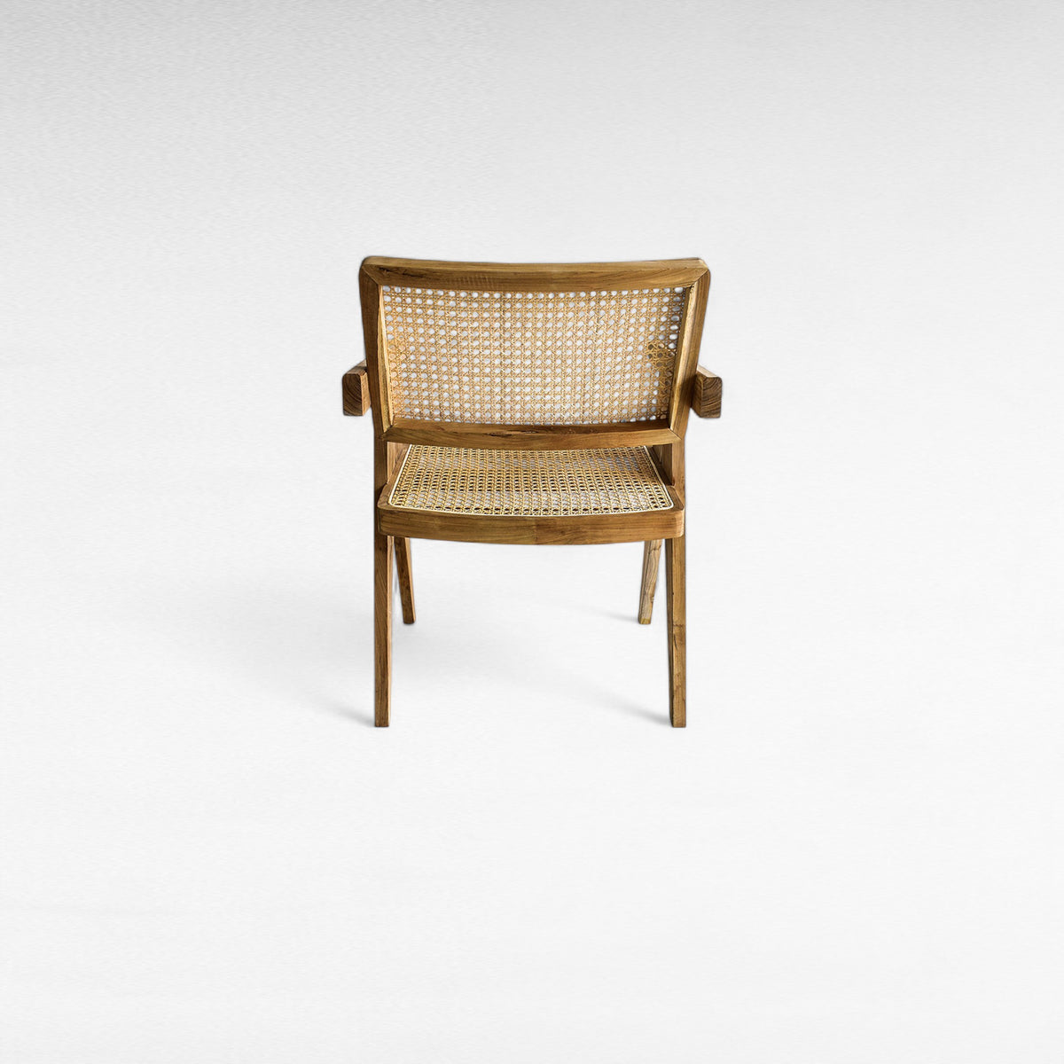TEAK WOOD DINING ARMCHAIR WITH WOVEN CANE W50 |D55 |H80 CM