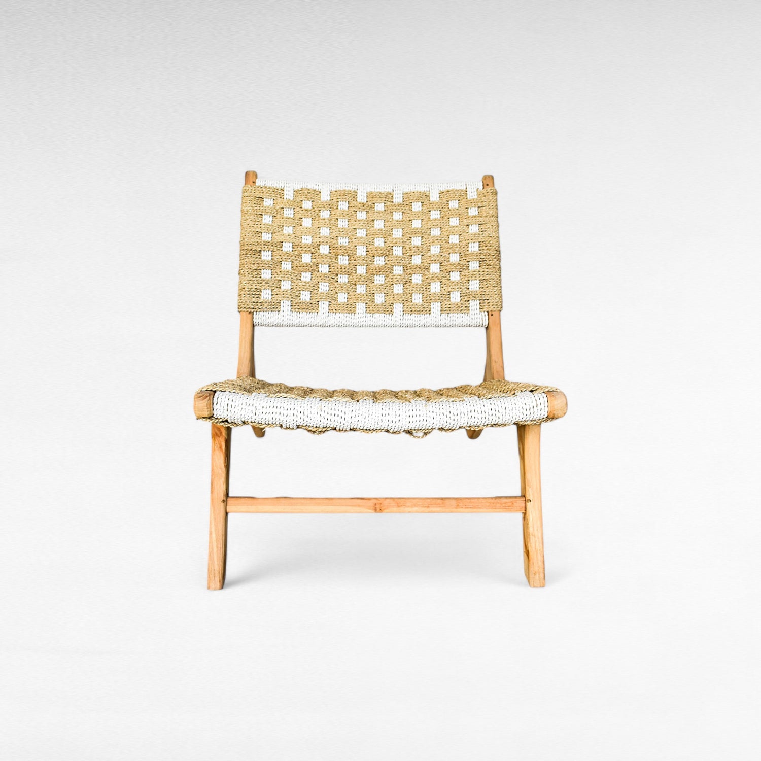 TEAK WOOD RELAX CHAIR WITH SYNTETIC RAFFIA W60 |D90 |H65 CM