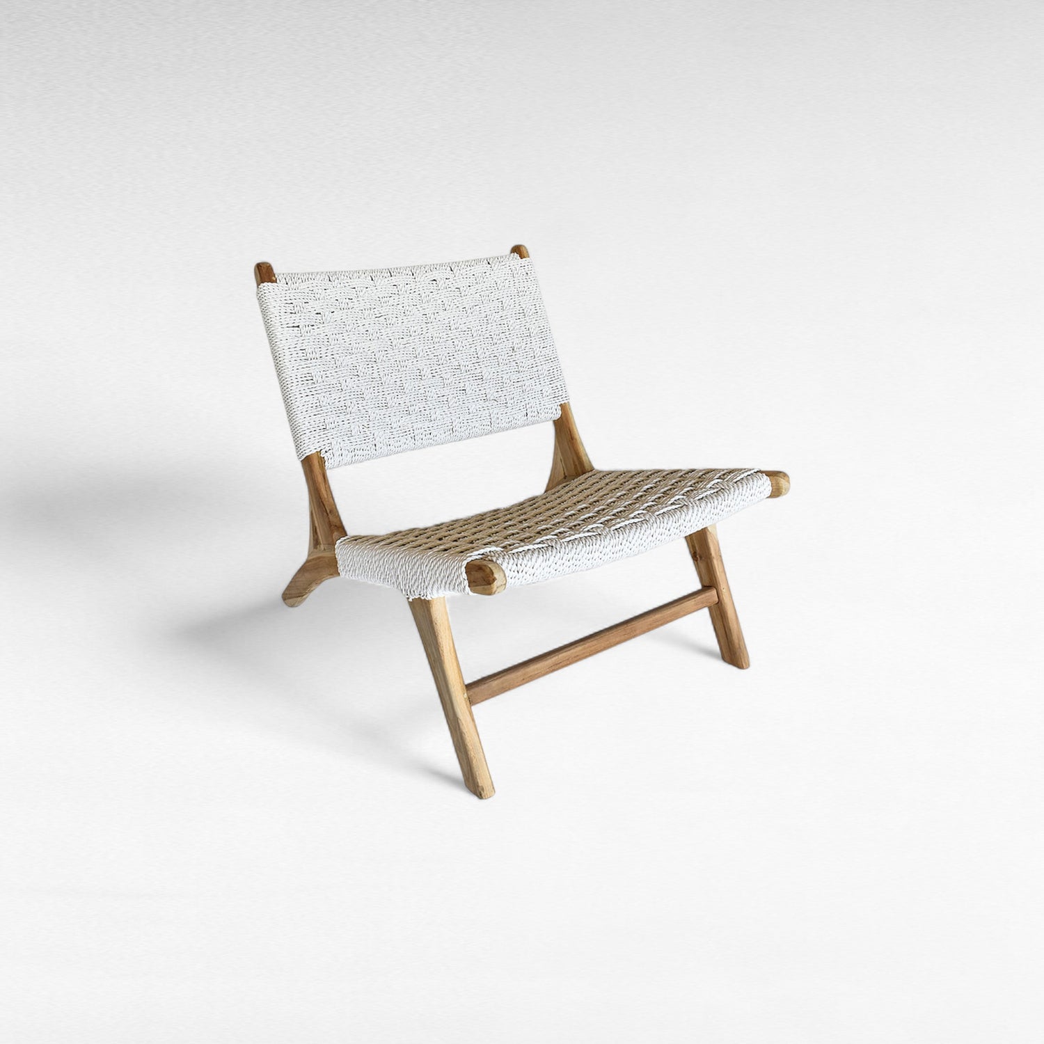 TEAK WOOD RELAX CHAIR WITH SYNTETIC RAFFIA W60 |D90 |H65 cm