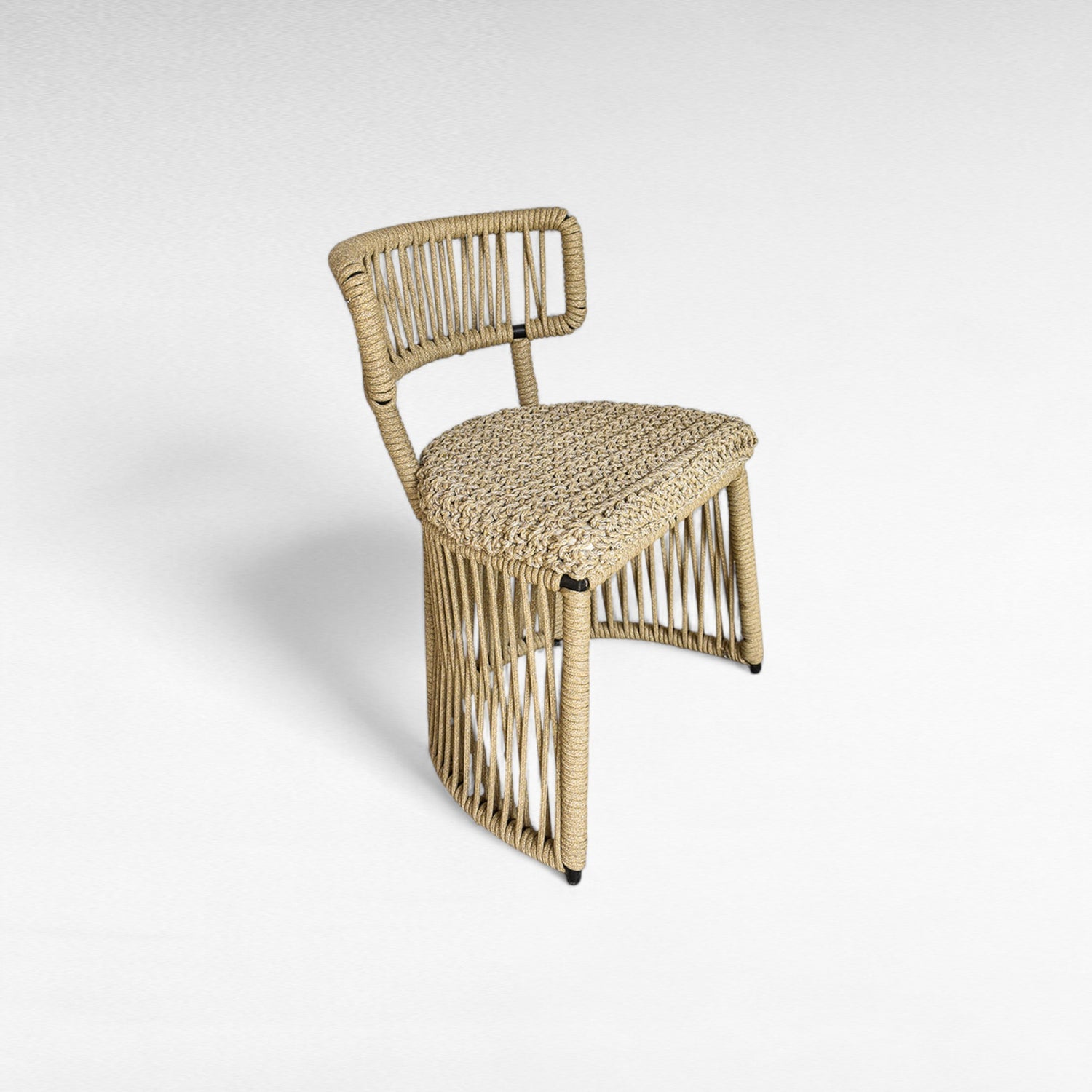 IRON FRAME DINING CHAIR WITH COTTON ROPE W50 |D50 |H82 CM