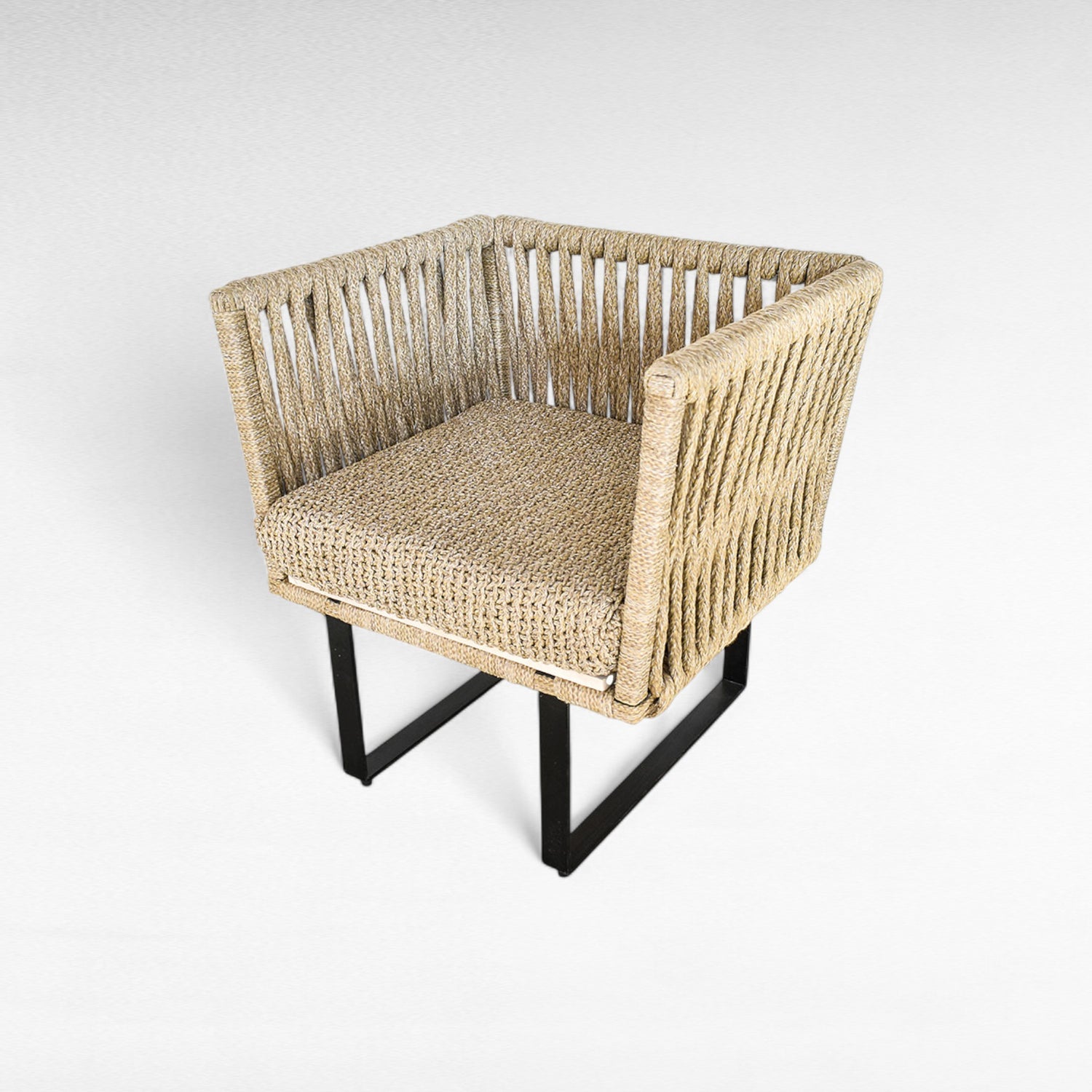 IRON FRAME RELAX ARMCHAIR WITH COTTON ROPE W80 |D70 |H90 cm