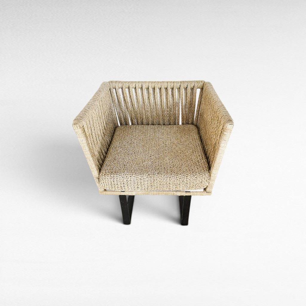 IRON FRAME RELAX ARMCHAIR WITH COTTON ROPE W80 |D70 |H90 CM