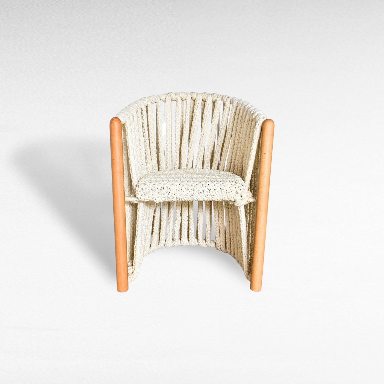 OAK WOOD DINING CHAIR WITH THICK COTTON ROPE W50 |D60 |H87 CM