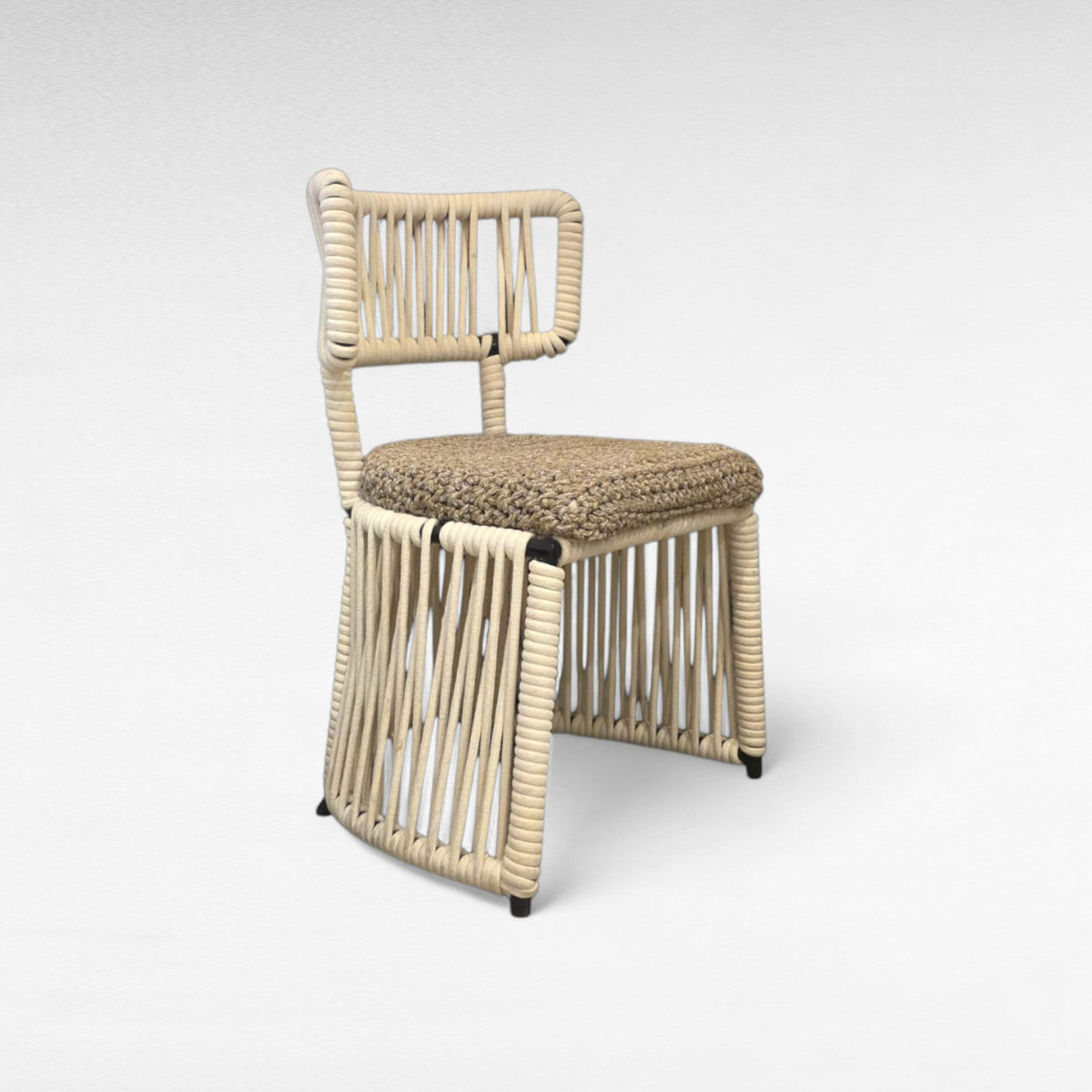 IRON FRAME DINING CHAIR WITH COTTON ROPE W50 |D50 |H82 CM