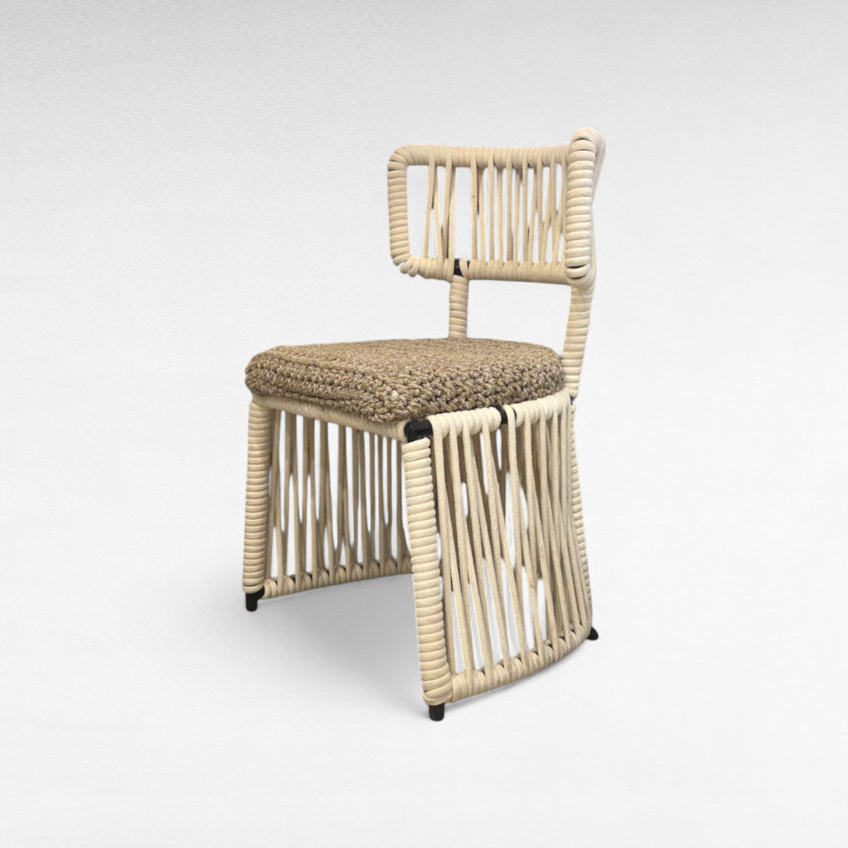 IRON FRAME DINING CHAIR WITH COTTON ROPE W50 |D50 |H82 CM