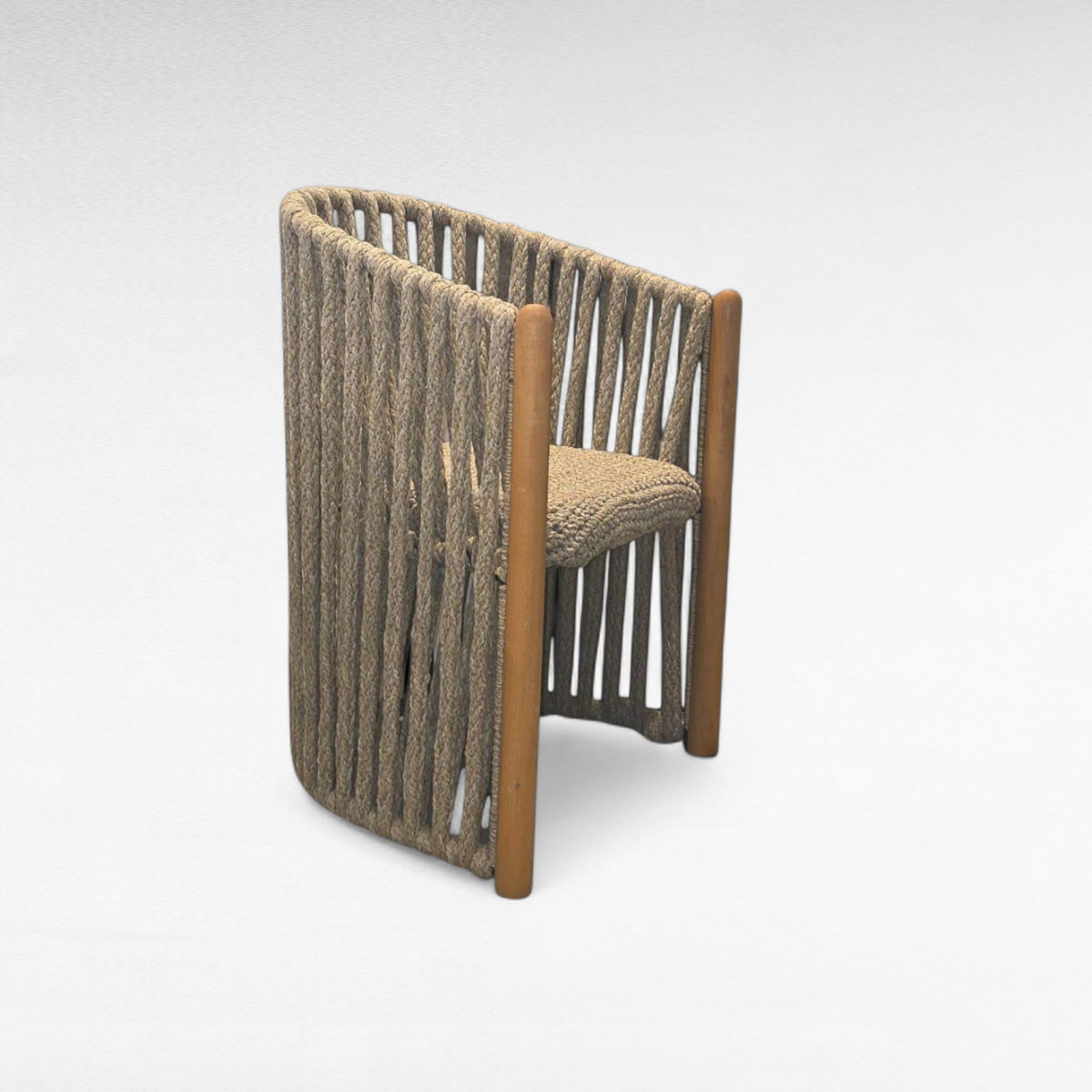 OAK WOOD DINING CHAIR WITH THICK COTTON ROPE W50 |D60 |H87 CM