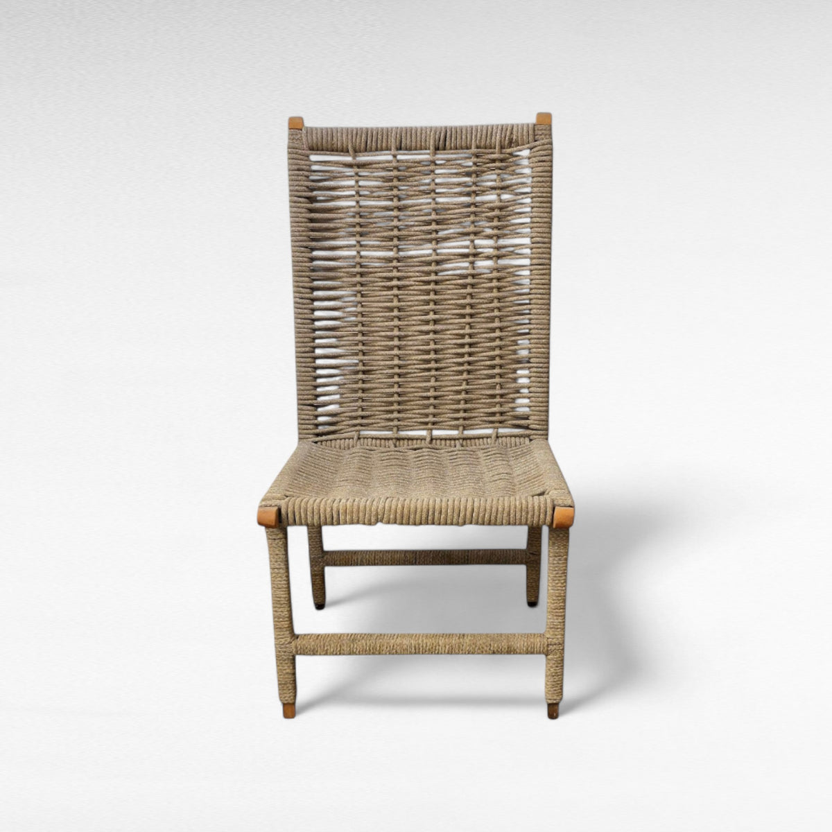 IRON FRAME DINING CHAIR WITH COTTON ROPE W59 |D70 |H105 CM